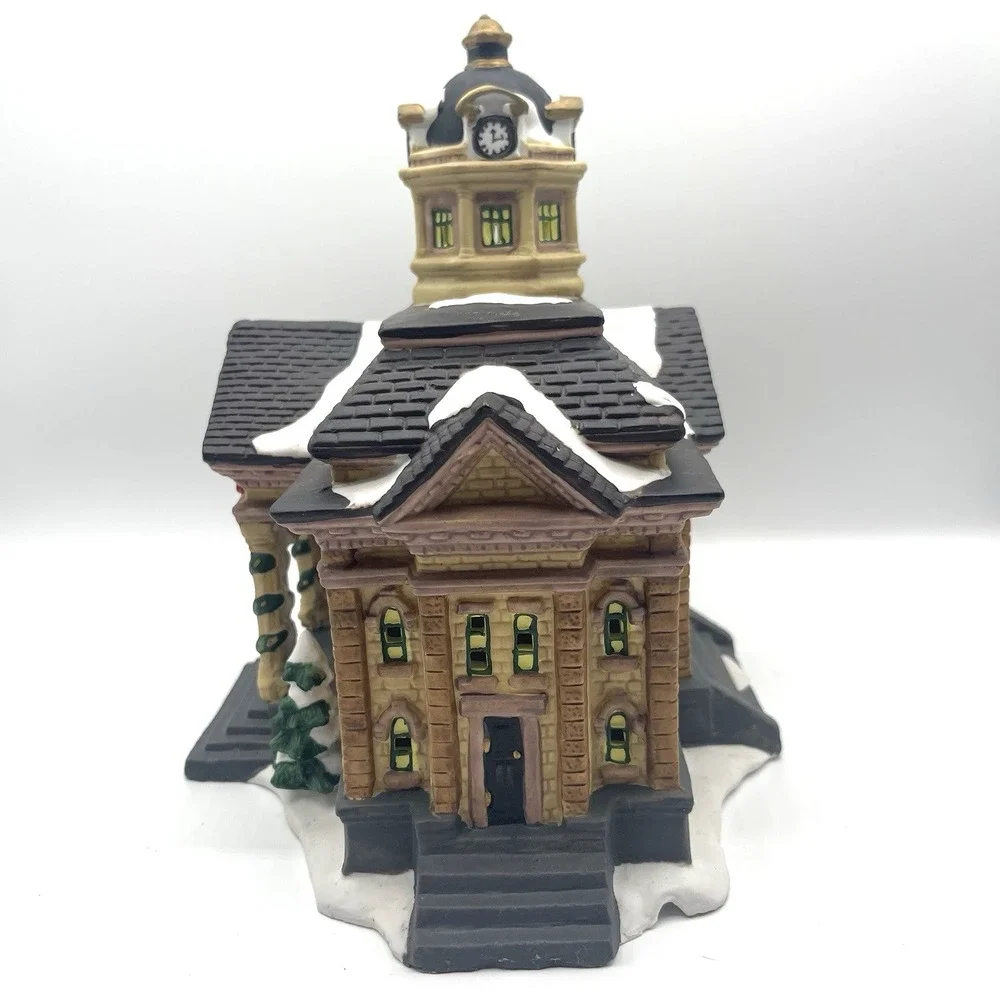 Victorian Village 1998 Station Building Christmas Holiday Decor-Tree missing